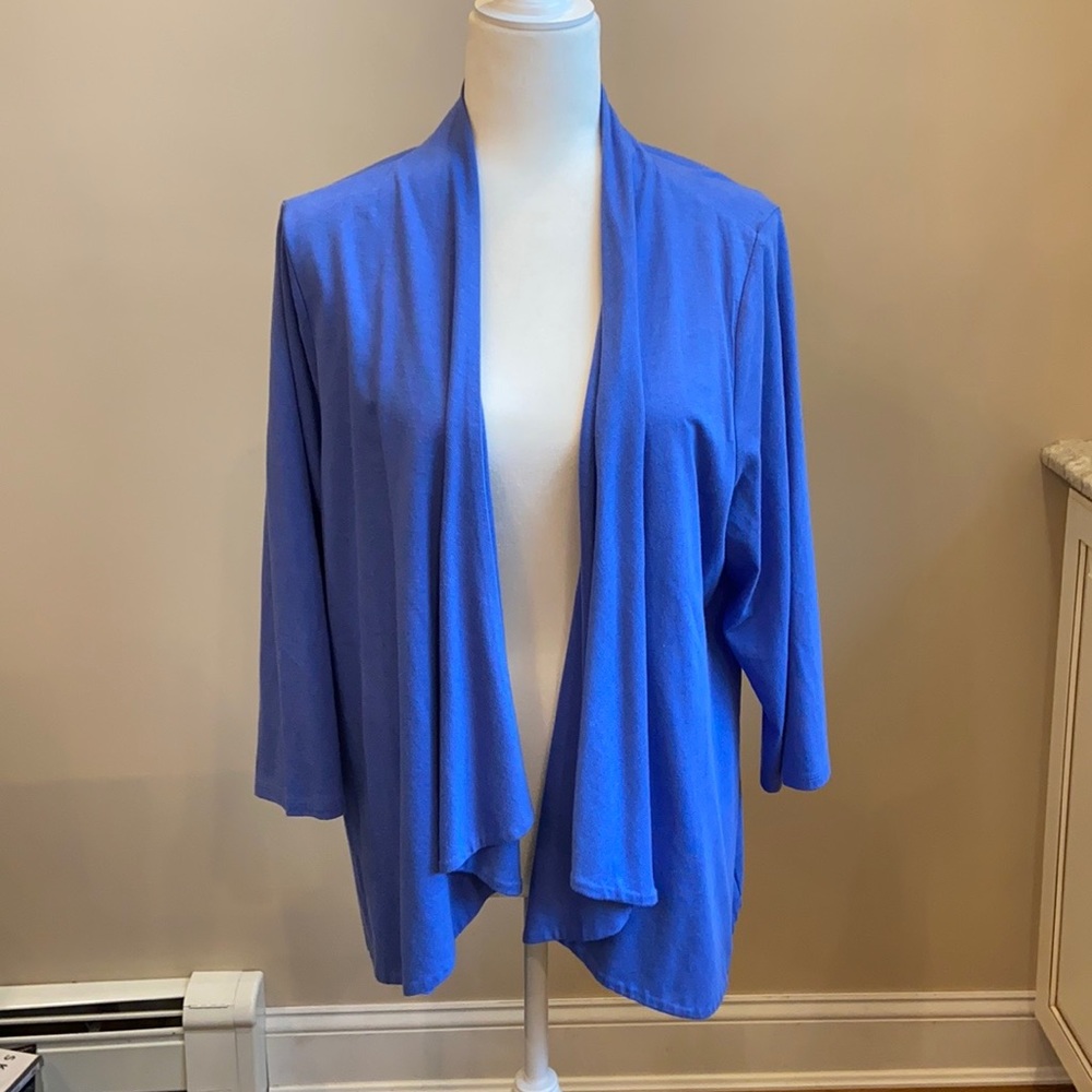 Almost New Charter Club Blue Open Front Cardigan
